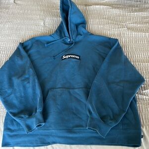 Supreme Box Logo Hooded Sweatshirt 'Blue'